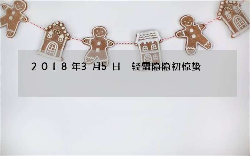 2018年3月5日 轻雷隐隐初惊蛰